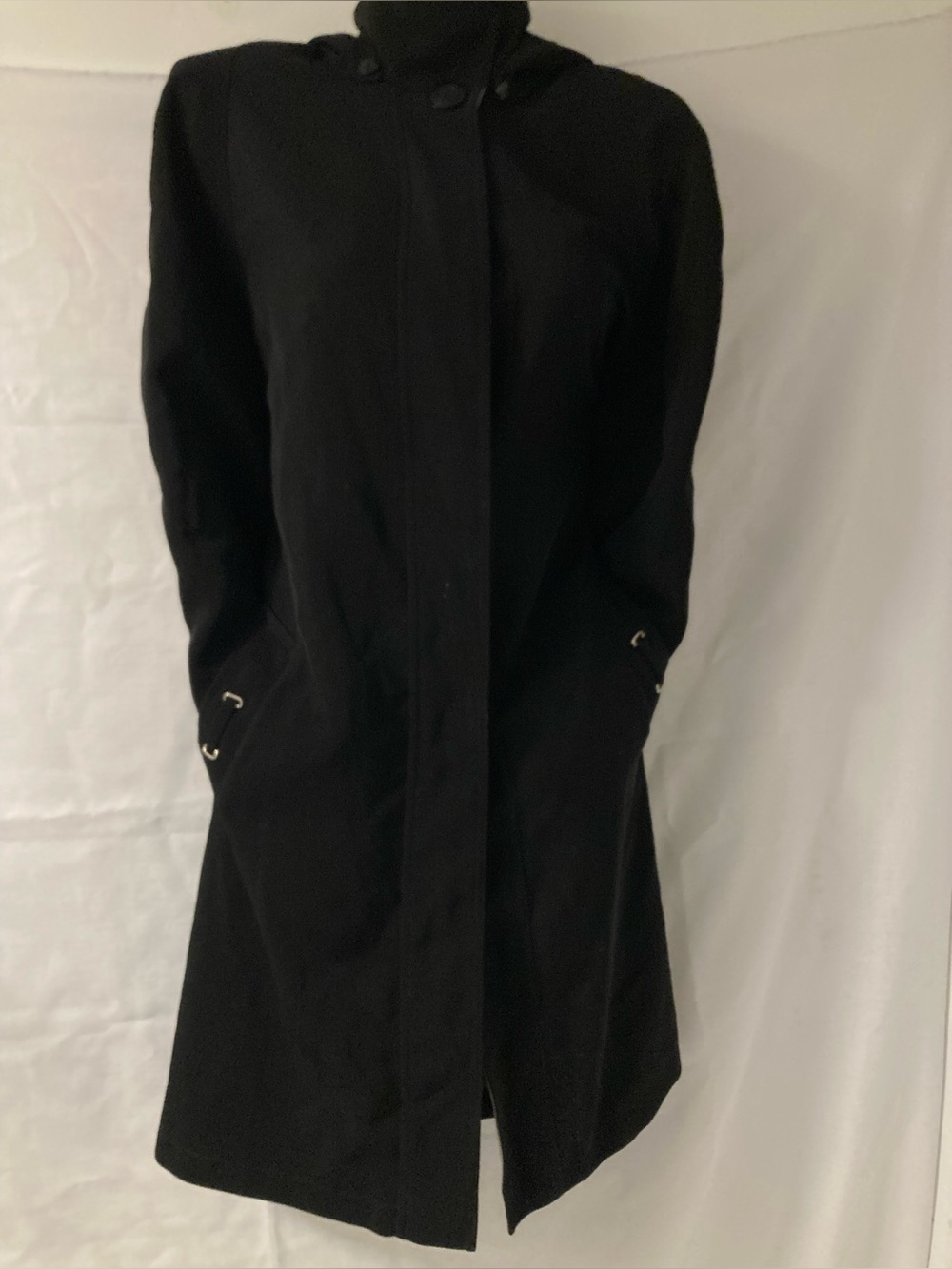 Novelti Adorable Junior Black Long Hooded Coat Size 7/8
